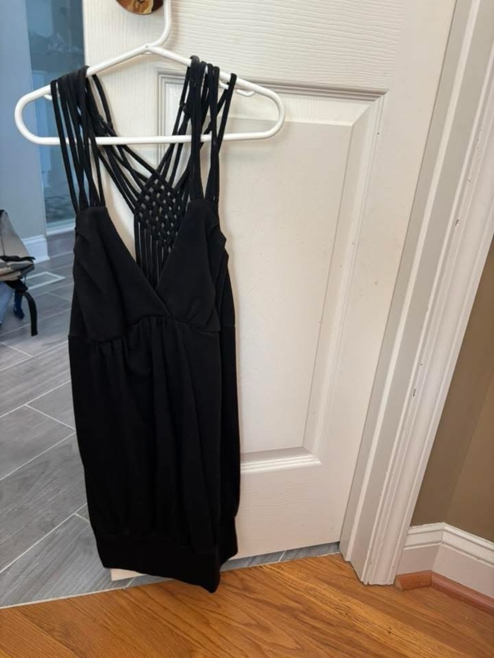 Black Strappy Back Mini Dress